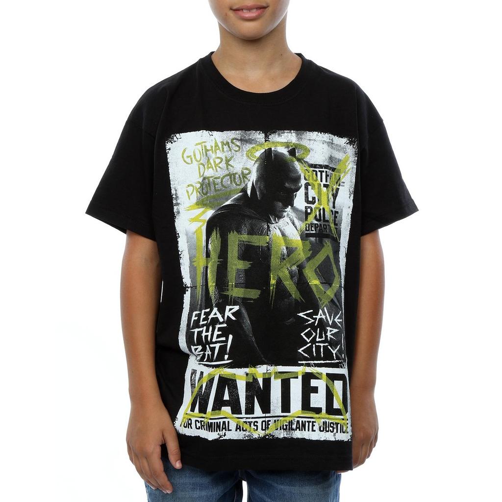 DC Comics Boys Batman v Superman Wanted Poster T-Shirt