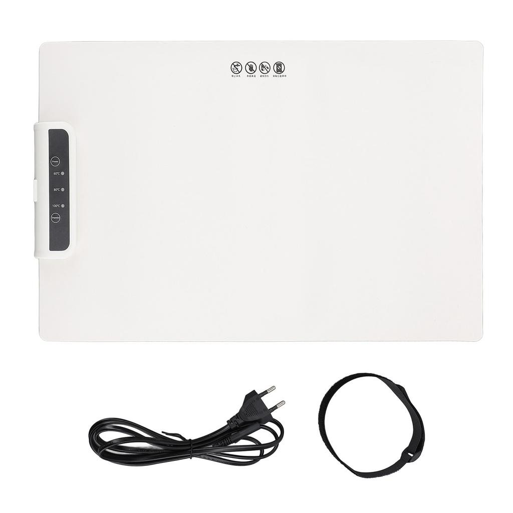 Складной поднос для подогрева пищи, силиконовый портативный электрический поднос для подогрева с регулируемой температурой для