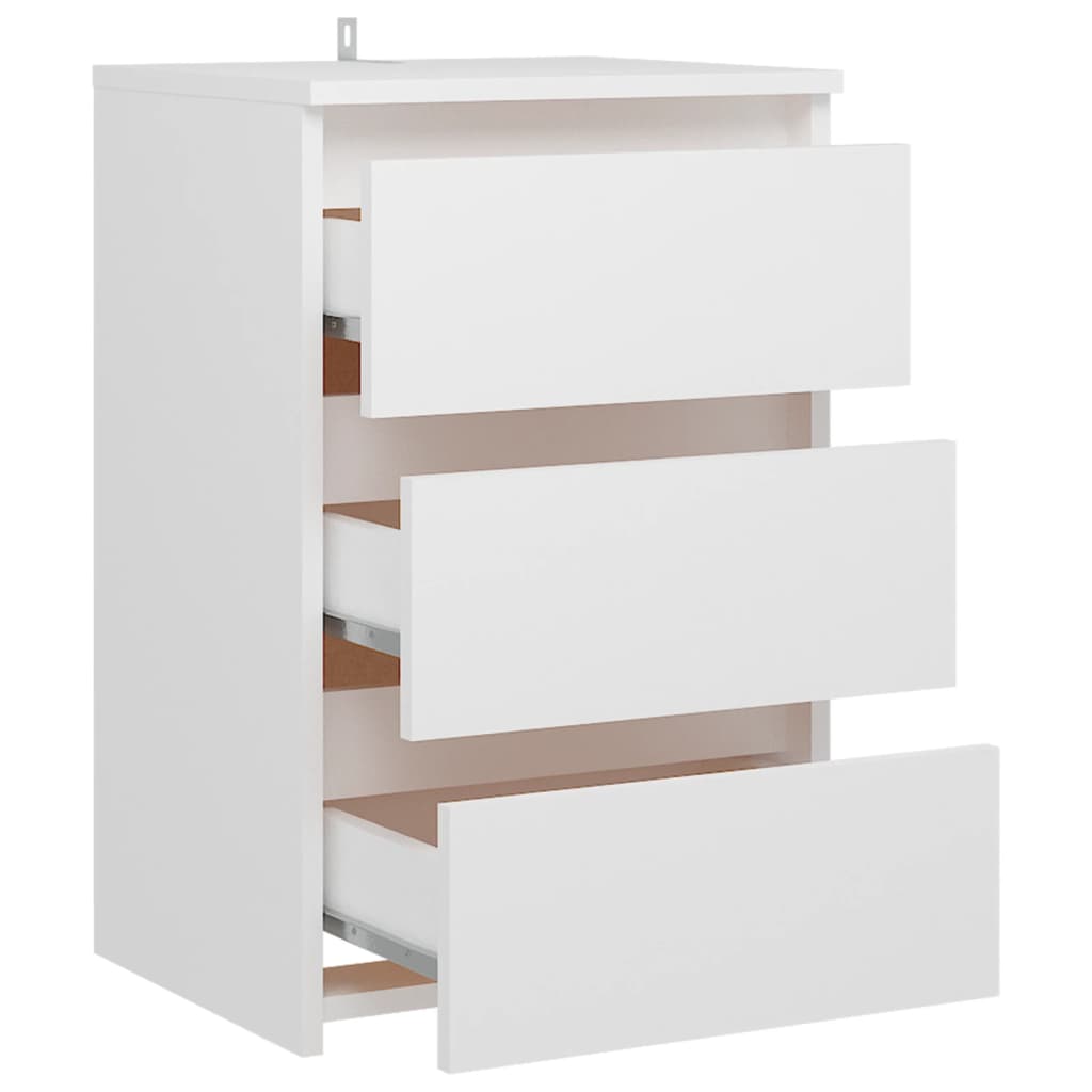 Vidaxl Szafka Nocna, Biała, 40X35X62,5 Cm, Materiał Drewnopochodny
