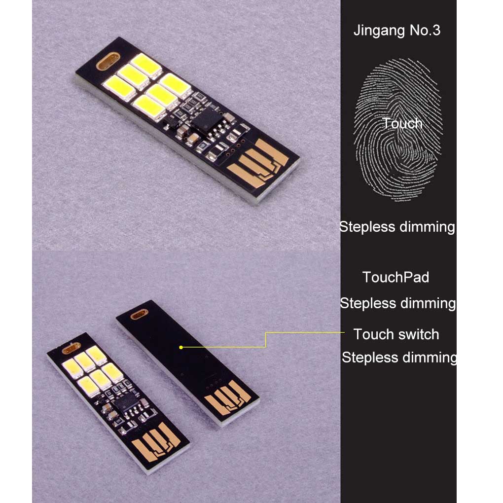 ABS USB Night Light Portable Dual Side Replacing LED 1W Mini Touch Control Household Dorm Office Computer Working Lamp