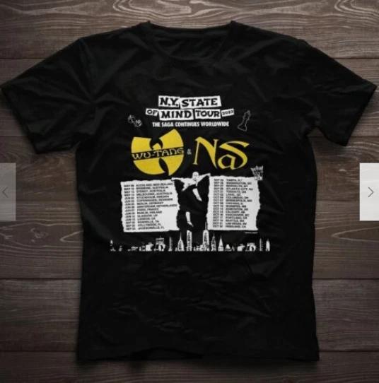 WuTang Clan & Nas NY State Of Mind Tour 2023 TShirt The Saga Continues Worldwide
