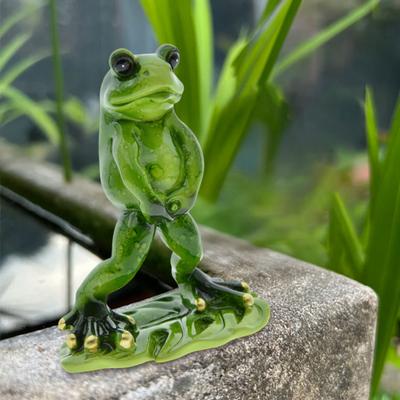 2 шт. писающая лягушка украшение для сада декор смоляная стоящая лягушка фигурка устойчивая к погодным условиям лягушка статуя для цветочного горшка пруд аквариум
