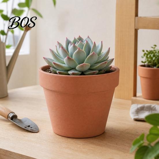 Crack Resistant Planter Terracotta Flowerpot, Clay Plant Pot with Drainage Hole, Porous Indoor Outdoor for Plants Succulents Cacti Herbs Unglazed