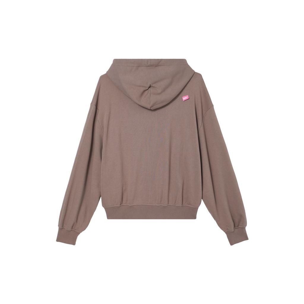 Puma Letter Print Sports Warm Pullover Hoodie Women Hoodies Brown 625165-95