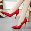 Pointed Toe Pumps Patent Leather Dress Women Shoes Red 8CM High Heels Boat Shoes Shadow Wedding Shoes Shoes for Wedding