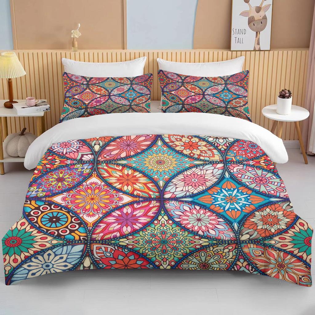 10 Размеров Комплект Постельного Белья с Принтом Мандалы Мультяшный Аниме Пододеяльник Покрывало для Одеяла Мальчики Девочки Дети Взрослые Полуторный Кинг Подарки