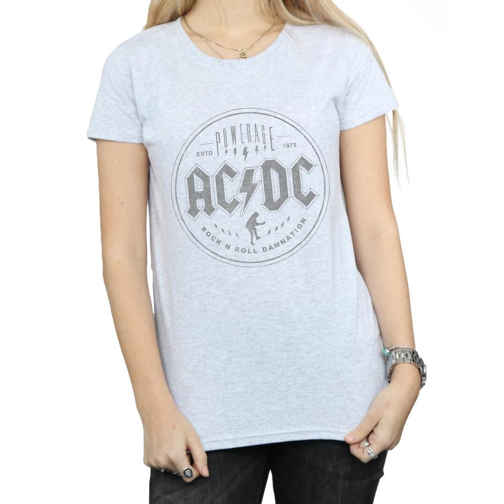 AC/DC Womens/Ladies Rock N Roll Damnation Black Cotton T-Shirt