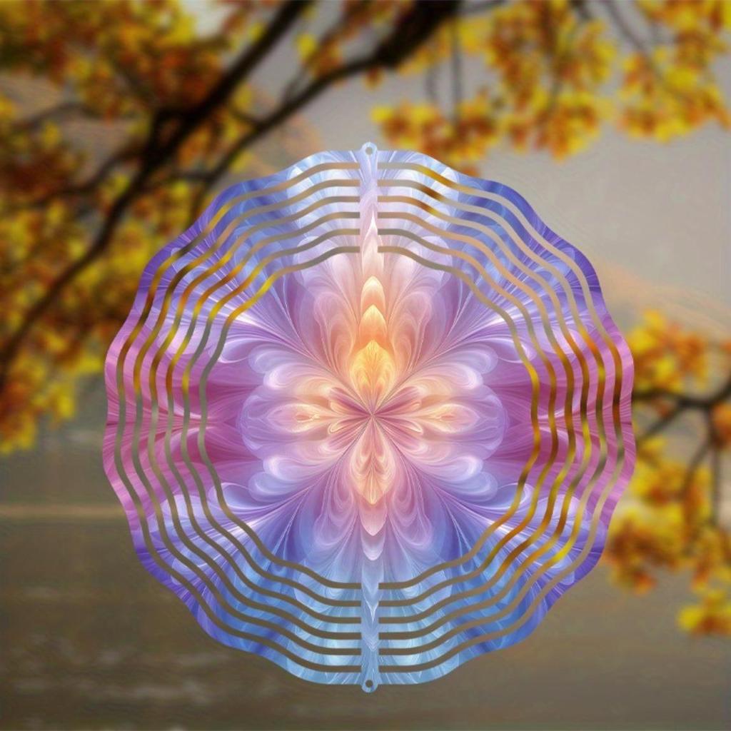 10 Inch Bohemian Mandala Wind Chime No Battery Needed with 360 Degree Rotating Hook for Garden Patio Decor Perfect Holiday Gift for Family