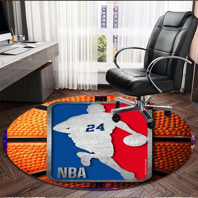 NBA Print Round Rug, Washable Floor Carpet, For Entryway Dorm Laundry Room Office Study, Home Decor Birthday Christmas Gift