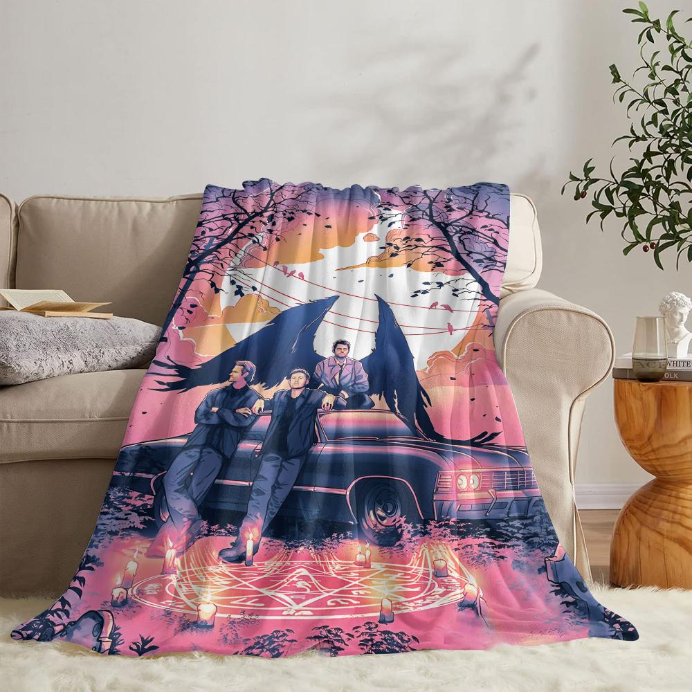 GUOYU Blanket SSupernatural Throw Soft Flannel Throw Summer Blanket Lightweight Cozy Nap Blanket For Sofa Bed Travel