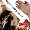 6-Piece Adjustable Finger Thumb Pick Set, Banjo Finger Pick Set, Guitar and Bass Accessories for Musical Instruments