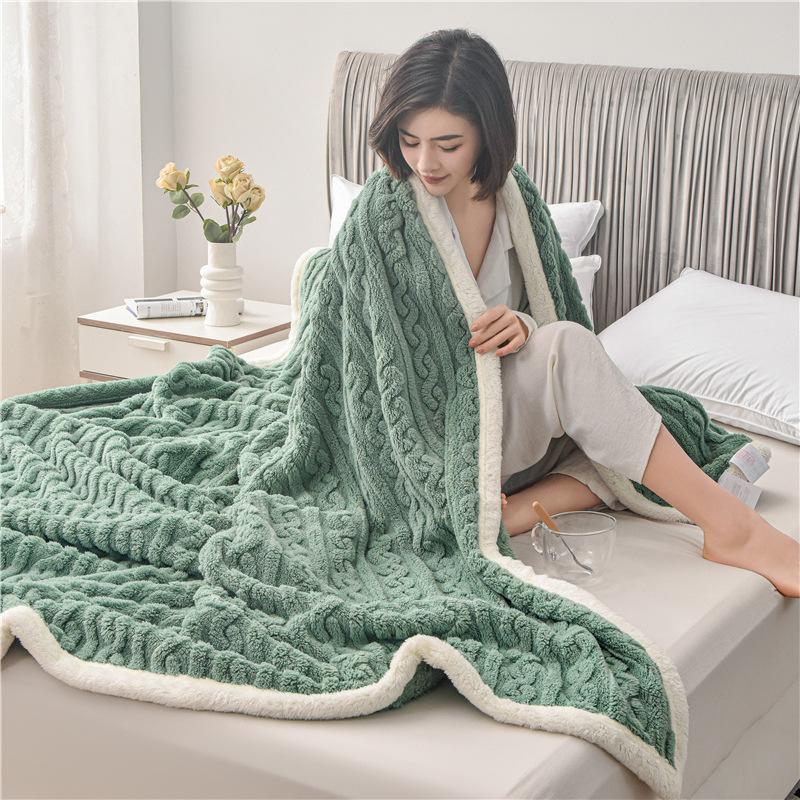 Толстое фланелевое одеяло, чехол для дивана, офисное одеяло для сна, зимняя двухсторонняя бархатная кровать