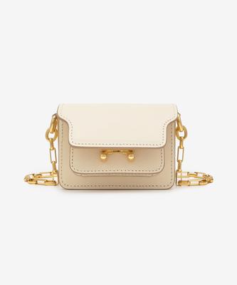 Marni Trunk Nano Chain Crossbody Bag - Talc / Sbmp0085U0Lv520Z601W