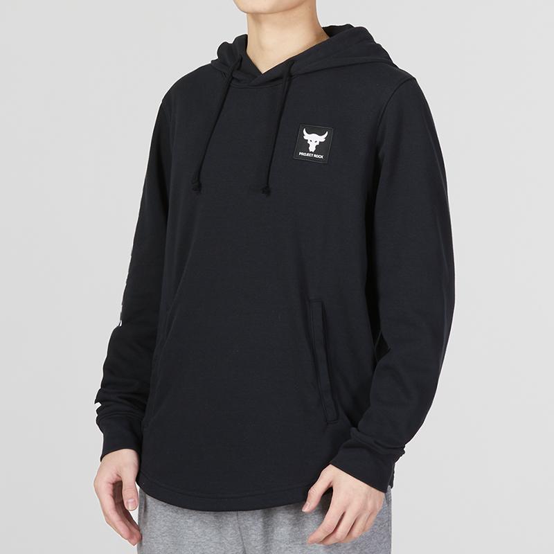 Under Armour Мужская худи Project Rock из махровой ткани, черная, 1377428-001