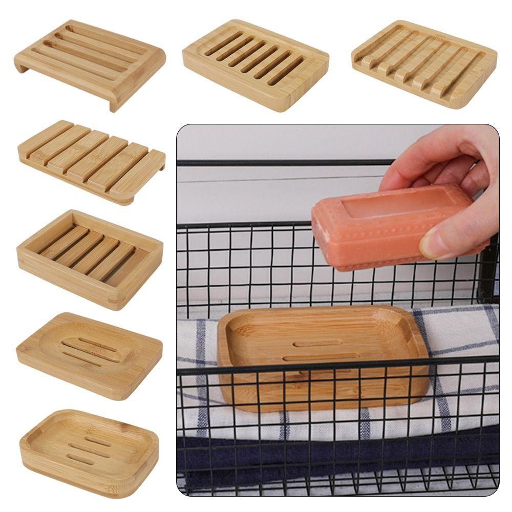 Multiple Styles Soap Box Bamboo Storage Rack Reusable Storage Box Home