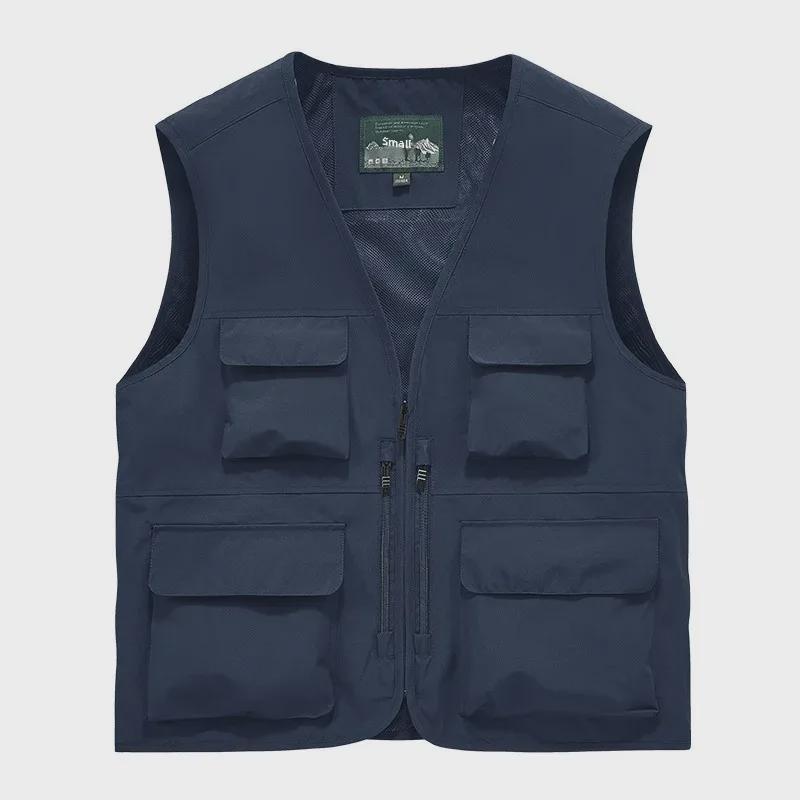 Мужской большой жилет с несколькими карманами для молодежи и пожилых людей - для работы на открытом воздухе и рыбалки