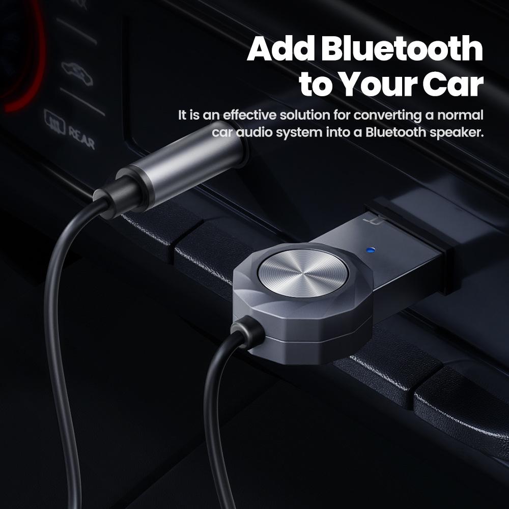 Bluetooth 5.4 Car Audio Receiver, Wireless Music Adapter with 3.5mm AUX Cable for Car Stereo & Wired Speaker