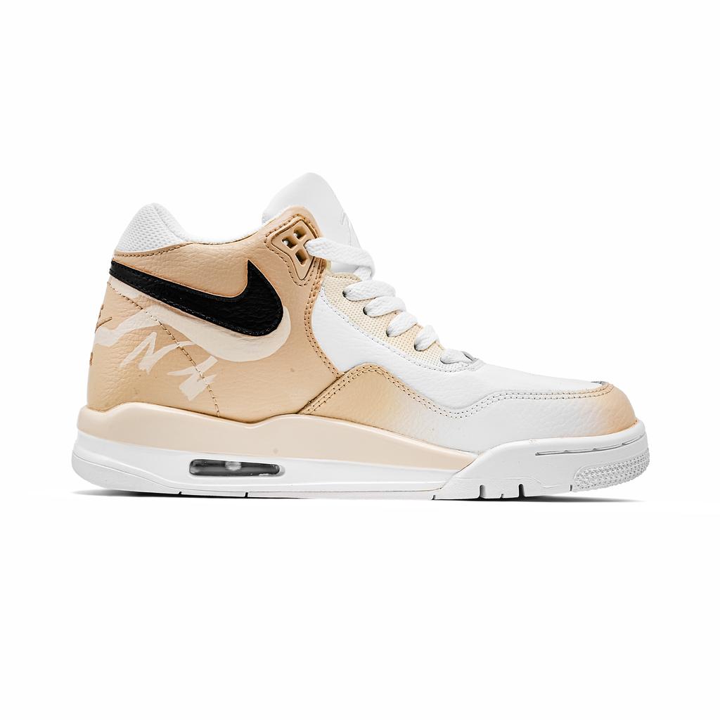 Nike Flight Legacy Pegasus Кожаные Устойчивые к истиранию Средние Винтажные Баскетбольные Кроссовки Мужские Кремовый BQ4212-101(Команда1068-)