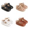 Младенческая детская ретро-полая дышащая нескользящая обувь на плоской подошве, повседневная мягкая удобная обувь для первых ходунков Prewalker