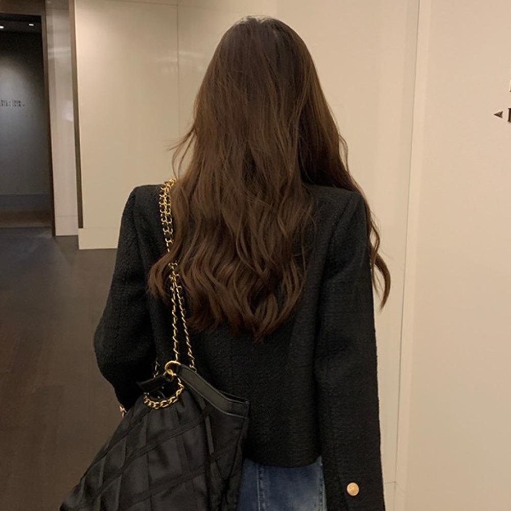 Женская винтажная верхняя одежда на пуговицах, с длинным рукавом, элегантные короткие пальто, модный кардиган, весна-осень