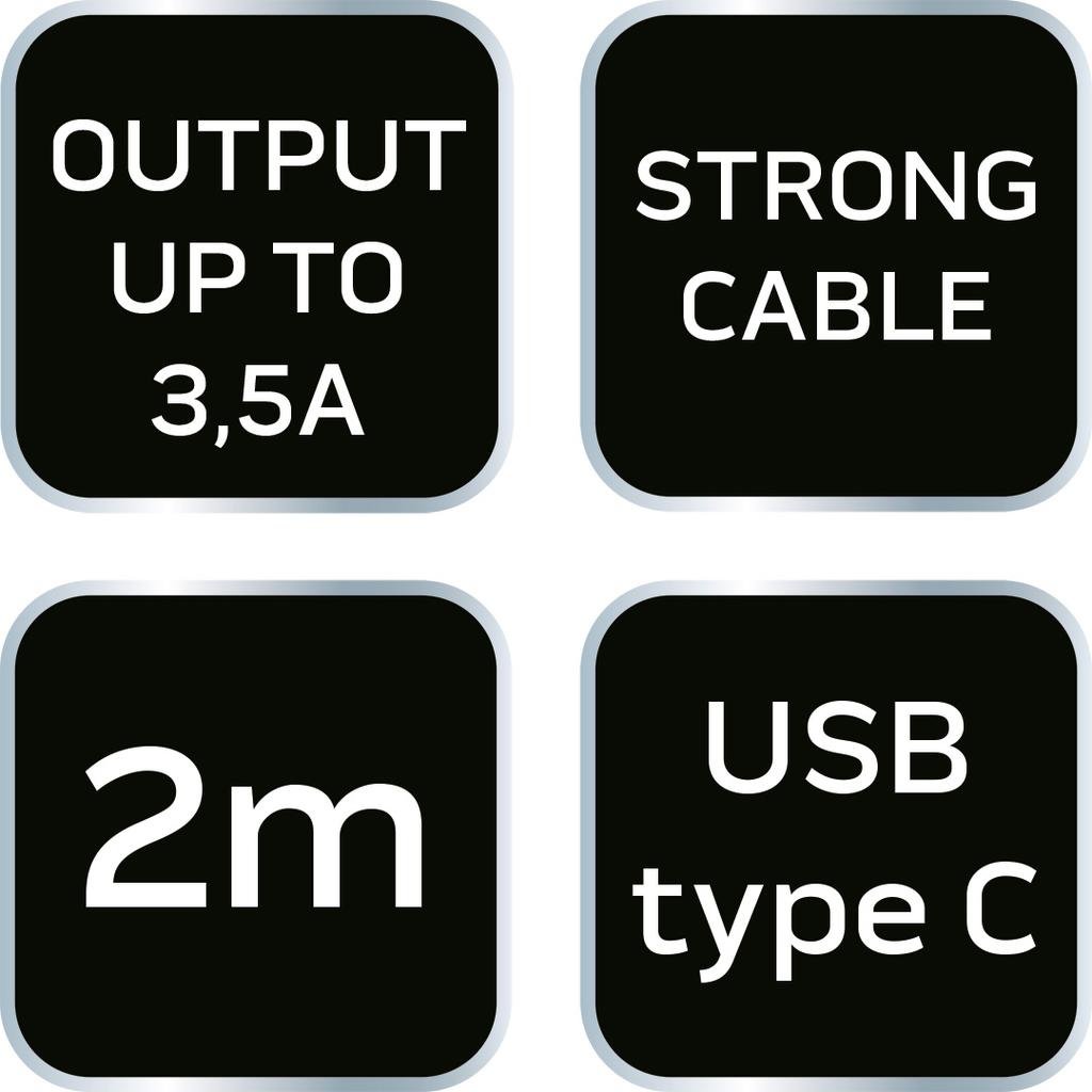 Кабель USB Type C, 2 м