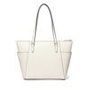 Michael Kors MK Charlotte Кулон с логотипом-буквой Однотонная кожаная сумка-тоут через плечо Большие женские сумки-тоут Кремовый 35T0GCFT7L-289
