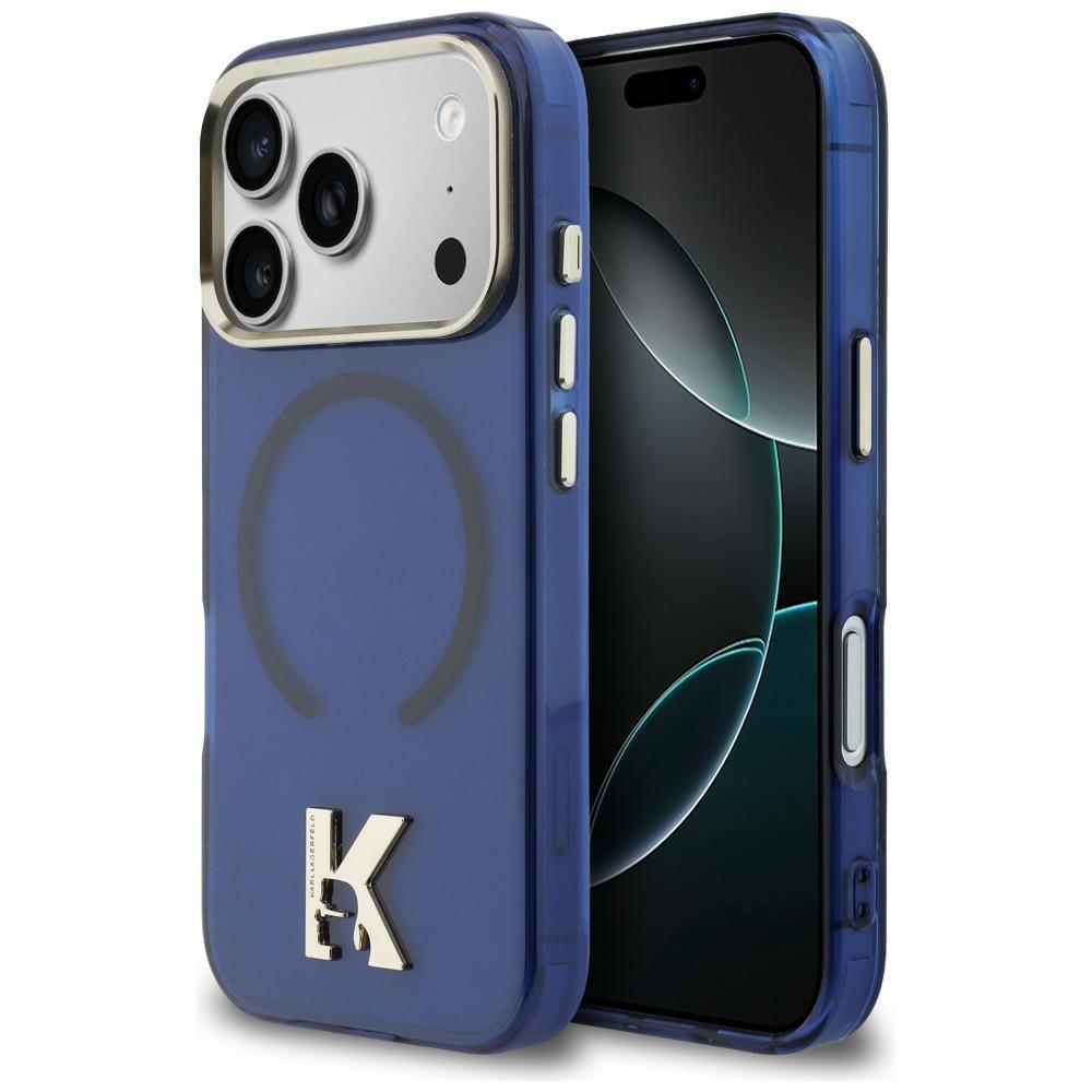 Karl Lagerfeld IML K Head Logo MagSafe Case for iPhone 17 Pro Blue