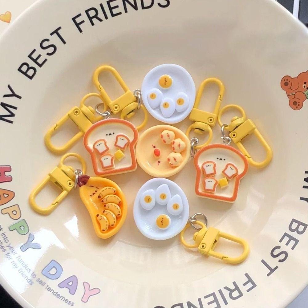1 шт. Забавная имитация еды, игровая сумка, брелок, шнурок, кольцо для ключей, украшение, кавайный кулон для ключей для девочек