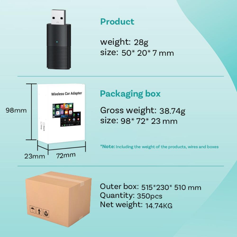 Universal Wireless CarPlay Box Wired To Wireless Module Adapter for All Car Models