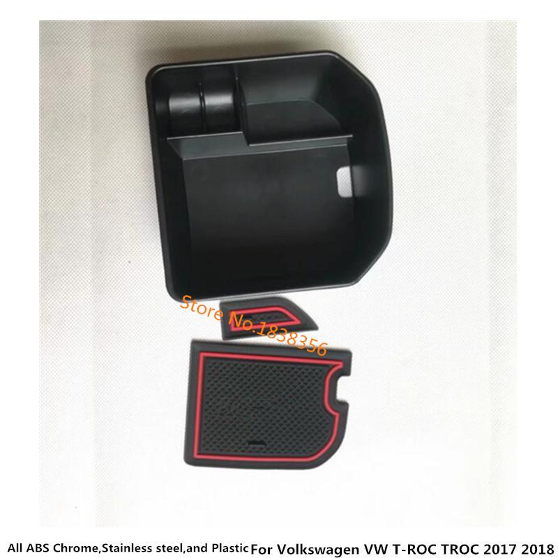 For Volkswagen VW T-ROC TROC 2017 2018 Storage Trim Container Center Console Cup Holder Gear Box Frame Armrest