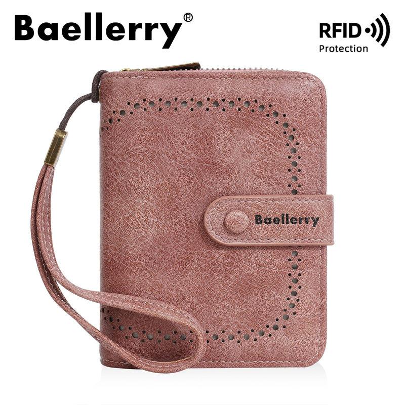 Baellerry RFID Защита от кражи Молния Держатель для карт для женщин Модные женские кошельки из ПУ кожи для денег