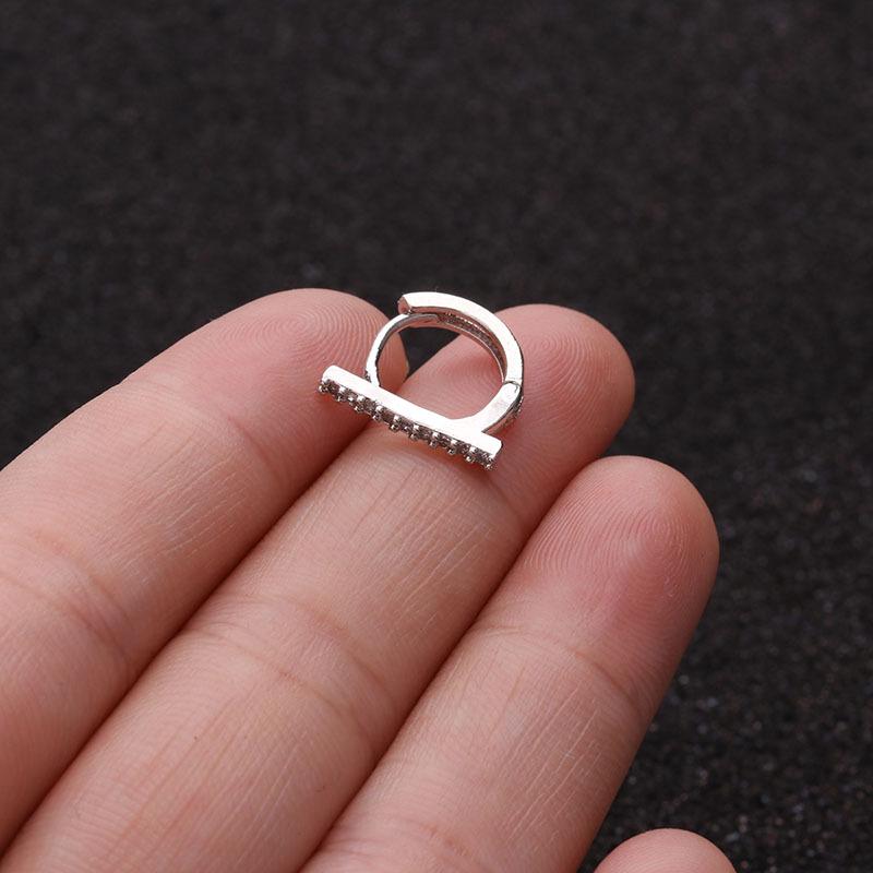 Серьги-кольца с микропаве из цирконов для пирсинга хряща - Ювелирные изделия в европейском и американском стиле