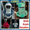 CAER Car Hoodie Handle Cute Shark Frog Bat Cover Short Plush Gear Switch Knob Lever Hoodie Handle Car Interior Accessories