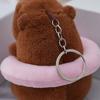 Cute Toy Plush Capybara Keychain Swimming Ring Capybara Headgear Capybara Doll  for Birthday Gift