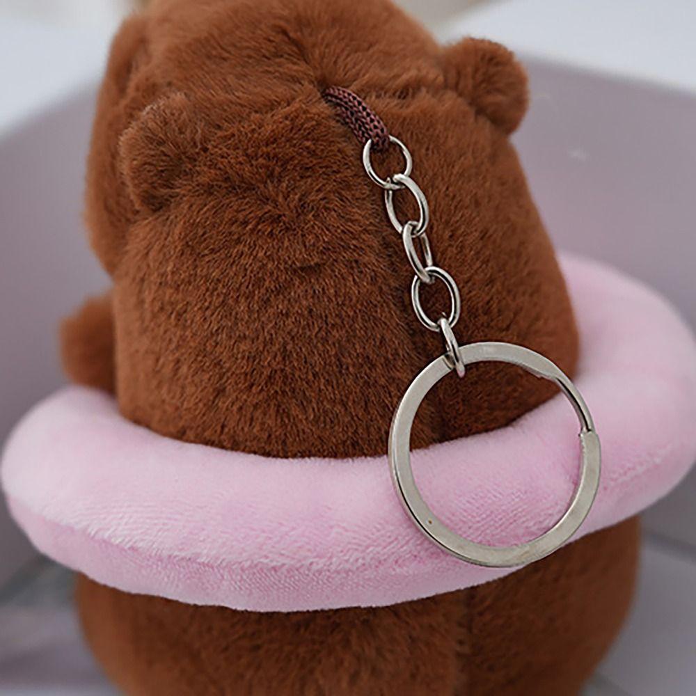 Cute Toy Plush Capybara Keychain Swimming Ring Capybara Headgear Capybara Doll for Birthday Gift