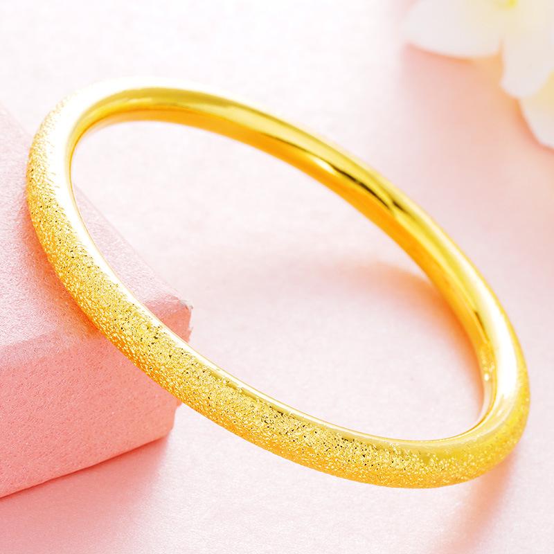 Винтажный матовый браслет-бангл с золотым покрытием