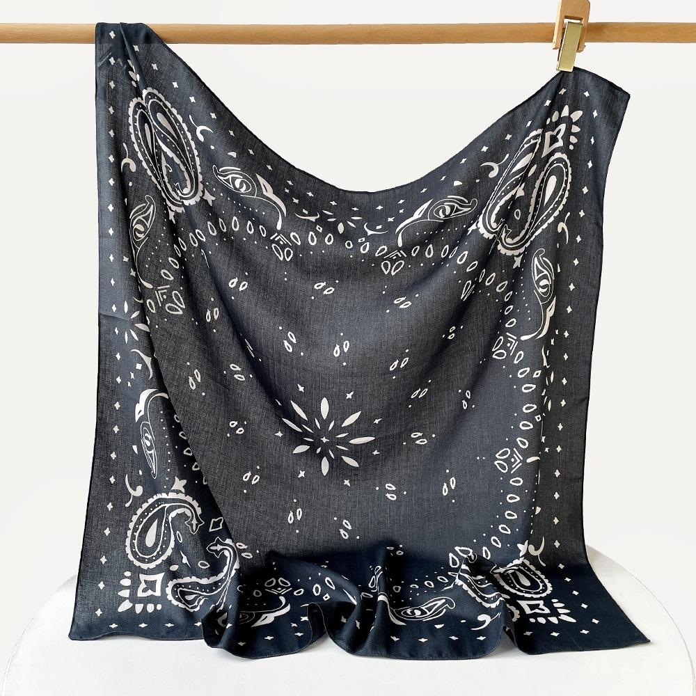 90cm Women Head Scarf Printed Silk Scarves Fashion Female Shawl Wrap  Summer Accessories