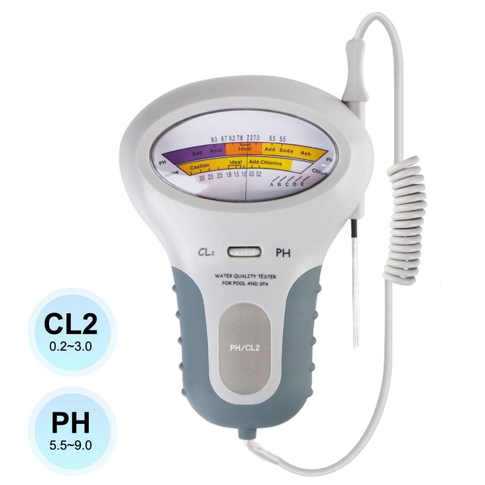 For Swimming Pool Aquarium Spa Chlorine Water Quality Tester 2 In 1 Chlorine Meter CL2 Measuring PH Tester Chlorine Detector