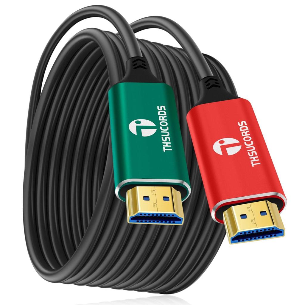 Thsucords 4K Оптический HDMI-кабель 50 м, HDMI 2.0 Кабель UHD 4K@60 Гц HDR/18 Гбит/с/4:4:4/3D/ARC/HEC/RTX 3080/3090 Xbox Series X PS5 AV-ресивер Denon LG S