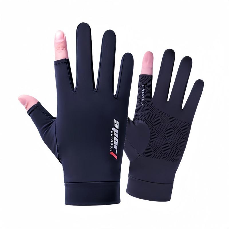 Ice Silk Half-finger Cycling Gloves for Men and Women Outdoor Sports Fitness Driving Fishing High-elastic Comfortable Sunscreen