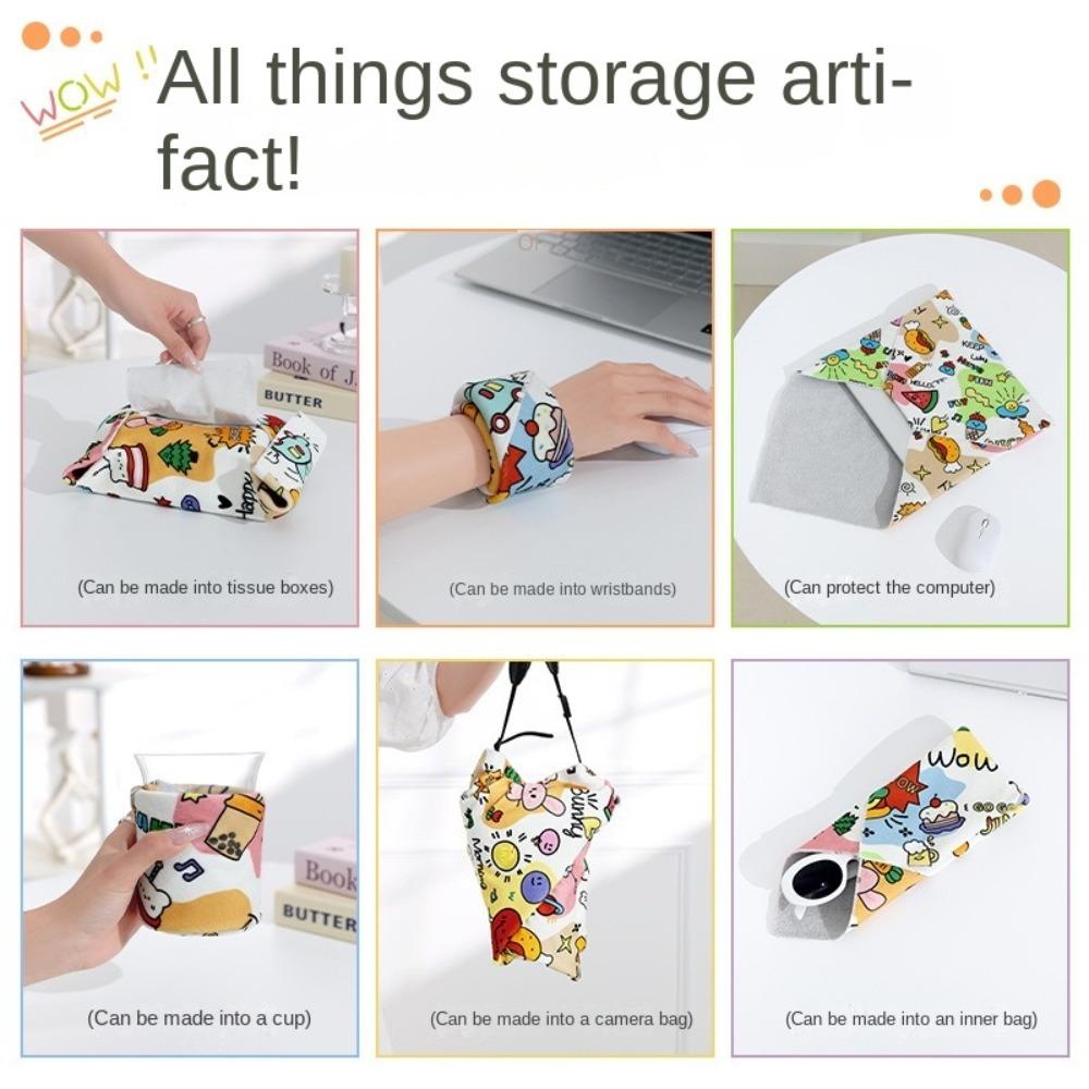 Silent Hundred Sticker Cloth Square Protection Bag Laptop Bag Camera Lens Organizer  for Cosmetics