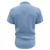 Summer new men's casual versatile shirt solid color slim-fitting short-sleeved top