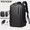 WEIXIER Men's Expandable Large Capacity Business Travel Luggage Bag 15.6-inch Laptop Bag With USB Charging Port Men's Backpack Student Bag