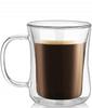 Double Wall Glass Mug Double Structure Heat Resistant Slender Cup [Morning Place] (1 Piece)