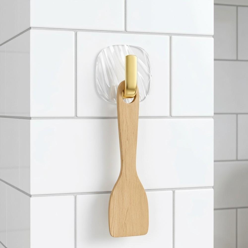 4Pcs Acrylic Punch-Free Wall Hanging Hooks Kitchen spoon, rag, small utensil arrangement
