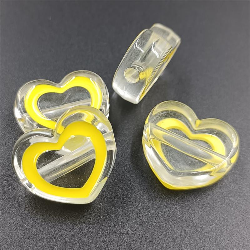4pcs Acrylic Transparent Drip Oil Love Beads DIY Handmade Material Jewelry Phone Case Accessories