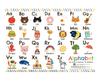 [Itomamiki] Bath Poster, Cute Picture Book-Style Illustrations, A3 Size, Waterproof, Educational, Learn In the Bath, Made In Japan (01. ABC Chart