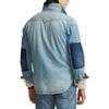 Polo Ralph Lauren FW22 Однобортная джинсовая рубашка с длинным рукавом и накладным карманом Мужские рубашки синего цвета 710864086-001
