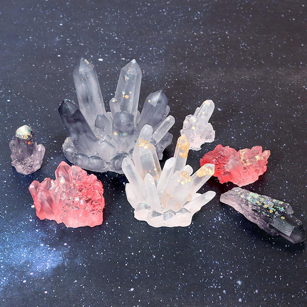 DIY Crystal Epoxy Resin Mold Crystal Cluster Irregular Stone Silicone Mold 3D Ornaments Handicraft Necklace Earrings Pendant Epoxy Resin Mold