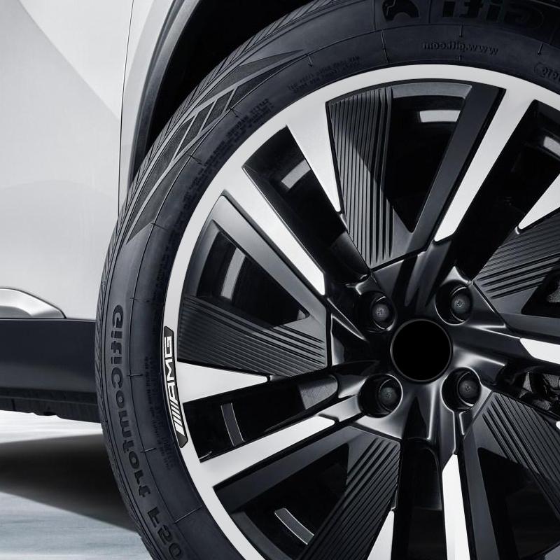 GDX2 4Pcs Car Wheel Hub Styling Aluminium Stickers Decoration Strip For Mercedes Benz AMG W210 W169 CLA Interior Mouldings CLLGT652
